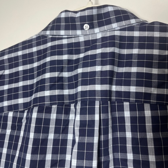 Duluth Trading Blue Plaid Wrinkle Fighter Relaxed Fit Button Down L - Picture 14 of 14